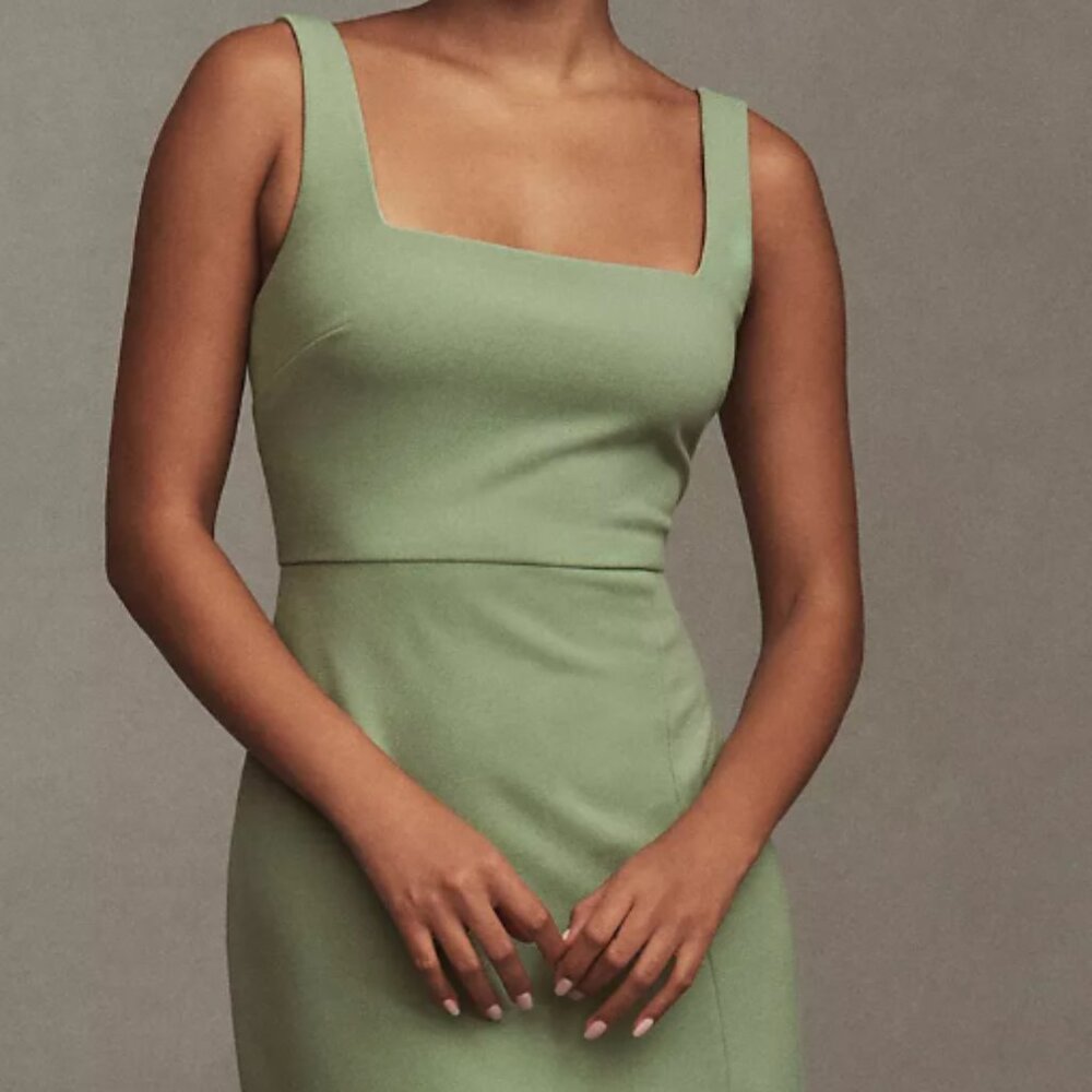 BHLDN Blake Square-Neck Stretch Crepe Maxi Dress